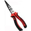 WISEUP Pinze professionali a becco lungo, industriale CR-V 200 mm, antiscivolo e antiruggine, con manico lungo ergonomico, pinze piatte multifunzione (200 mm)