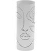 DRW Portaombrelli rotondo in metallo con un volto bianco 19x19x49 cm