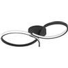 EGLO Serpins Plafoniera LED, lampada da soffitto curva, in metallo nero e plastica bianca, luce bianca calda, 34 x 60 cm