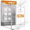 REY Pack 3X Pellicola salvaschermo e Cover Anti-Shock per iPhone 6-6S, Vetro temperato e Silicone TPU ad Alta Resistenza