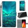 LeviDo-EU LeviDo Cover Compatibile per Xiaomi Redmi Note 8 2021/Redmi Note 8 Silicone Libro Motivo PU Pelle Magnetica Flip Portafoglio con Corda Antiurto Bumper Custodia Resistente Protettiva Case, Verde