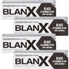 FEI FAN Dentifricio Blanx Black ai Carboni Attivi 100% Naturali, Rimuove Fino Al 100% Delle Macchie. Sbiancante ai Licheni Artici. Antimacchia, Non Abrasivo, Pasta Nera 75ml (6 Unità)