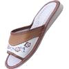 APREGGIO Ciabatte Donna Estive Eleganti in Pelle - Pantofole Casa - Marrone 41 EU
