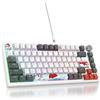 SOLIDEE Tastiera Meccanica Sostituibile a Caldo cablata al 75%,retroilluminazione RGB con interruttore rosso,TKL a 82 tasti,tastiera compatta NKRO con manopola di controllo del volume(82 Grey_White)