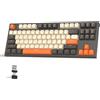 FREEWOLF M88 TKL Tastiera da Gioco Wireless, Tastiera Meccanica Bluetooth/2.4Ghz Sostituibile a Caldo, Ricevitore tipo C/USB A 2 in 1, Copritasti 87 PBT, Iinterruttore Rosso per PC/MAC - Penombra