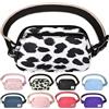 DMLuna Piccola borsa a tracolla da donna, alla moda, leggera, per donne e uomini, mini marsupio da cintura, marsupio con cinghia regolabile per corsa, allenamento e viaggio, Z - Nero/Bianco Leopardo,