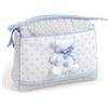 Filet - Trousse con Cerniera per Prodotti di Igiene del Neonato, Misura 23x19x10 cm, Made in Italy, Colore Grigio e Azzurro