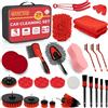 GADLANE Kit di Pulizia Auto - Kit Detailing Auto da 29 Pezzi con Borsa Portaoggetti, Kit di Pulizia Auto Interni ed Esterni Bagnato e Asciutto Kit Lavaggio Auto Bocchette Aria, Cruscotto, Motore