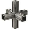 Alberts 426415 Connettore per tubi XD, Pezzo trasversale e due ulteriori uscite ad angolo retto, Plastica, nero, 20 x 20 x 1,5 mm, Set da 10