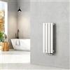 EMKE Radiatore piccolo 600 x 240 mm, ovale a pannello, attacco centrale, verticale, design, radiatore tubolare, monostrato, bianco, 177 Watt