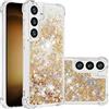 QIWEIQING Glitter Cover per Samsung Galaxy A55 5G, Crystal Glitter TPU Silicone Trasparente Case Colorate Brillantini Bling Protettiva Antiurto Custodia per Samsung Galaxy A55 5G.Gold YBL