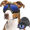 Enjoying Occhiali da sole per cani di taglia grande, anti-UV, morbidi per animali domestici, anti-appannamento, antivento, infrangibili, per cani di taglia grande e media, blu chiaro