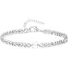 TOLOWOBK Bracciale con Iniziale A - Z, Argento Acciaio per Donna o Uomo, Nome Iniziale Braccialetto Regalo Natale per Papà Mamma Figlia Figlio Nonni Colleghe Coppia (S)