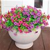 SOMYTING Fiori Artificiali Piante per Esterni Decorazione Primavera, 12 Mazzi di Fiori Finti in Seta Colorati con Margherite ed Eucalipto Realistiche Resistenti ai Raggi UV (Magenta Viola)