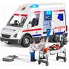 Doloowee Ambulanza Elettrica per Bambini con Luci e Suoni - Veicolo di Soccorso con Barella, Giocattolo Interattivo - Regalo Educativo per Ragazzi e Ragazze dai 3 agli 8 Anni
