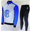 INTER F.C Pigiama Tuta FC Internazionale Felpato Zip Corta Bambino Ragazzo Inter Prodotto Ufficiale 10 12 14 16 (Grigio) (14 Anni)