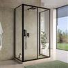 DEGHI Box doccia 3 lati 65x115x65 cm scorrevole anticalcare telaio nero - Naomi