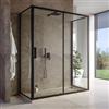 DEGHI Box doccia 3 lati 65x165x65 cm scorrevole anticalcare telaio nero - Naomi