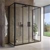 DEGHI Box doccia 3 lati 65x185x65 cm scorrevole 4 ante anticalcare telaio nero - Naomi