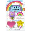 invisibobble CLIPSTAR Kids Happy WORLD - 4 fermagli per capelli per bambini, motivo arcobaleno, stelle, cuore e fiori, clip antiscivolo per capelli sani, perfetti per ragazze
