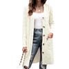 Aottori Cardigan Donna Lungo Cardigan a Maniche Lunghe Elegante Cappotto a Maglia Casual con Bottoni e Tasche per Autunno Invernale Bianco M