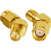 Vecys Adattatore WiFi RP-SMA Adattatore Maschio-Femmina Ad Angolo Retto 120 ° Adattatore RF per Cavo Coassiale Scheda PCI Router Antenna WiFi Rete WiFi Wireless 3G 4G (2 pezzi)