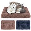 MICOOYO Materasso per cuccia per cani in pile per animali domestici, cuscino lavabile per gatti di piccola taglia (grigio, marrone, 69 x 52 cm)
