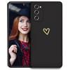 POUHYE Cover per Samsung Galaxy S20 FE Custodia Originale, Gomma Gel di Silicone Liquida Cover con Protezione Fotocamera, Morbida Sottile e Antiurto AntiGraffio Case con Motivo a Amore Cuore Nero