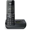 GIGASET COMFORT 550 BLACK CORDLESS CON SEGRETERIA - Cordless DECT/GAP con segreteria tempo registrazione fino a 30 minuti. Funzioni generali: display illuminato a colori, 18 melodie, rubrica 200 numeri. Portatili collegabili fino a 6. Protezione …