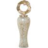 DRW Vaso in vetro con coperchio fisso in alluminio dorato 23x23x79 cm