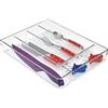 InterDesign iDesign Linus Portaposate da Cassetto, Grande Portaposate in Plastica con 5 Scomparti, Trasparente