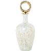 DRW Vaso in vetro con coperchio fisso in alluminio dorato 26x26x65 cm