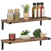 Relaxdays Mensole da Muro, Set 2 Ripiani Sospesi, LxP: 48 x 15,5 cm, Scaffale, Libreria Design Industrial, Marrone Nero