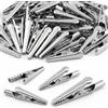 QWORK® 200 Pezzi Morsetti Coccodrillo in Metallo, Clip Coccodrillo Elettronica per Test Elettrici Lavoro, Lunghezza 50 mm