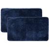 MIULEE Tappeto da Bagno 2 Pezzi Assorbente Antiscivolo con Tappeti per Casa Moderna per Soggiorno a Morbido per Camera da letto Cucina Ingresso 40X60 CM Blu Navy
