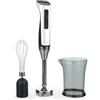 IMETEC Pininfarina by Imetec - Frullatore a immersione 450?W, 2 velocita', accessori: frusta e bicchiere graduato 800?ml, lama in acciaio inox, Bianco-Grigio