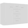 vidaXL Credenza Minimalista con Ante e Cassetti Robusta Elegante Madia Armadietto Cassettiera Arredo Casa Bianca 88x30x65 cm in Truciolato