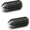 Ganter Normelemente Ganter Norm elementi GN 615.3 M12 di KS - federnde Stampa pezzi con esagono incassato, Nero, 2 pezzi