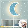 KZT 14W Lampada da Parete Bambini Cameretta Applique LED da Parete Interno con Interruttore Dimmerabile 3000K Bianco Caldo Lampada da Notte Forma di Stella e Luna Luce da Parete per Camera da Letto, Blu