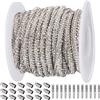 GORGECRAFT 6.25YdsX4mm Corda Tubolare con Strass Cristallo Trasparente Corda Corda Lucida con 20 Estremità Pieghevoli A Crimpare e 20 Tappi Terminali A Barile per Gioielli Fai-Da-Te Vestiti Scarpe