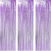 AILEXI Set di 3 tende metalliche glitterate foglie, frangia, tenda per porta, finestra, decorazione per compleanno, accessori da sposa, 92 x 245 cm, viola