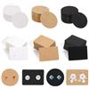 TRKETK Set di 300 cartoncini per orecchini, 3 colori: kaki, bianco, nero; carte quadrate e rotonde; 3,5 x 2,5 cm (quadrato), 4,9 cm (rotondo); adulti