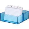 Wedo 2507303 Box Schedario Riempito, DIN A7/200, 11.8 x 6.3 x 9.7 cm, Trasparente/Blu