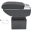 Tbest Poggiatesta e Bracciolo Contenitore Box Bracciolo Console Centrale Universale per Auto Regolabile con Interfaccia USB