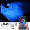 TABEN RGB Auto Footwell Kit di Illuminazione Ambientale App Controllo 16,7 Milioni di Colori Suono Musica Attiva Sincronizzazione USB Cavo Auto Interior Footwell Atmosfera Luce DC 12V