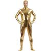 Mymyguoe Zentai - Tuta integrale unisex con rivestimento adesivo tutto il corpo, per feste, Halloween, Natale, unisex, per video, cosplay, festival e altro ancora, gold, M