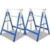 Fiqops Cavalletto da lavoro, set di 2 cavalletti da lavoro, portata 200 kg, cavalletti pieghevoli a 7 posizioni, altezza regolabile 80 - 130 cm, in metallo