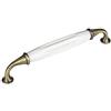 SOTECH 5 x SO-TECH® Maniglia in Porcellana JOHANNA Finitura Ottone Antico bianco Distanza Fori 160 mm Maniglia per Mobile