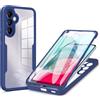 SDTEK Custodia per Samsung Galaxy A55 Custodia Corpo Intero Protezione dello Schermo Integrata Protezione Frontale Posteriore 360 (Blu)