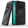 ESTH® Custodia per Realme 12 Plus 5G con Supporto [Compatibile con Supporto Magnetico per Auto] Cover Paraurti PC + TPU, Nero